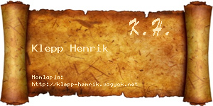 Klepp Henrik névjegykártya